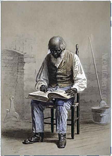 Reading the Scriptures Oil Painting by Thomas Waterman Wood