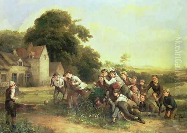 The Football Game Oil Painting by Thomas Webster