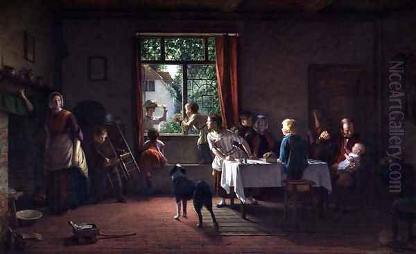 Roast Pig, 1862 Oil Painting by Thomas Webster