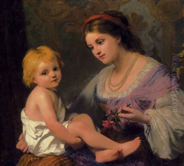 Maternal Affection Oil Painting by Thomas Webster