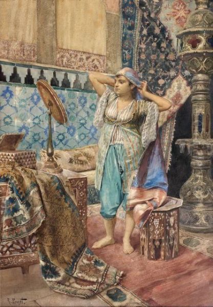 La Favorite Du Harem Oil Painting by Rudolph Ernst