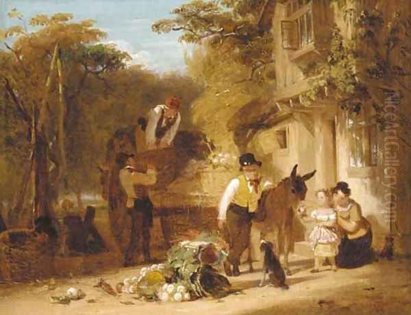 The market cart Oil Painting by Thomas Webster