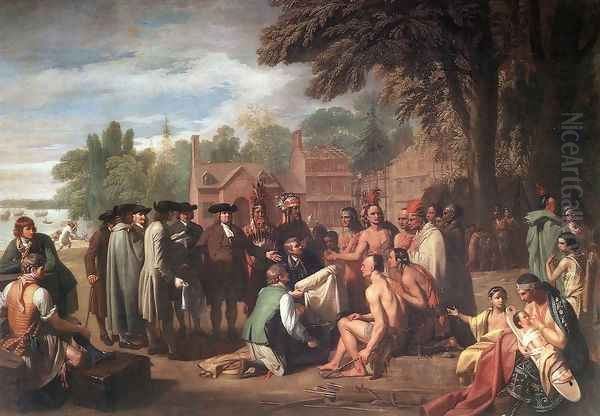 The Treaty of Penn with the Indians 1771-72 Oil Painting by Benjamin West