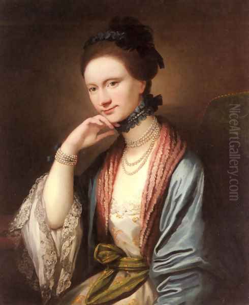 Portrait of Ann Barbara Hill Medlycott (1720-1800) Oil Painting by Benjamin West