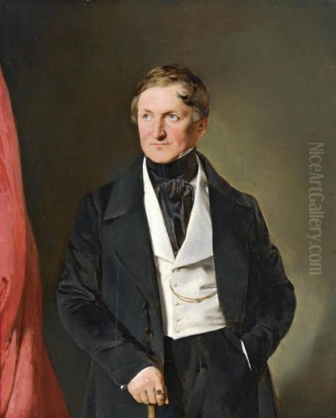 Three-quarter Length Portrait Of A Gentleman Oil Painting by Franz Eybl