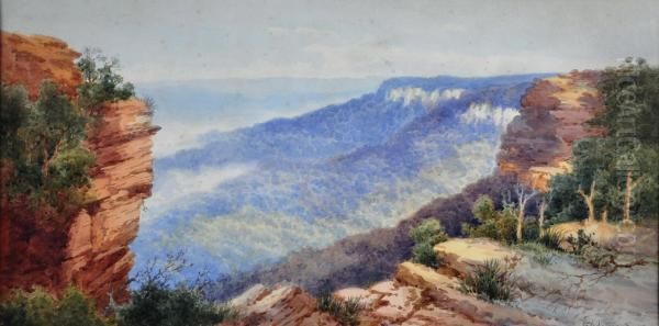  govet s Leap, Blue Mountain  Oil Painting by Gladstone Eyre