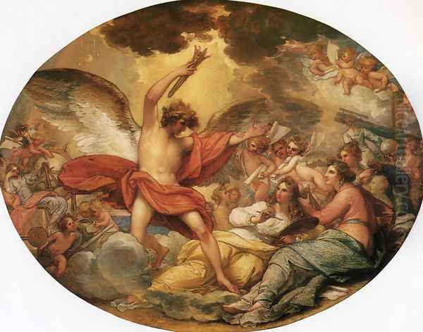 Genius Calling Forth the Fine Arts to Adorn Manufactures and Commerce Oil Painting by Benjamin West