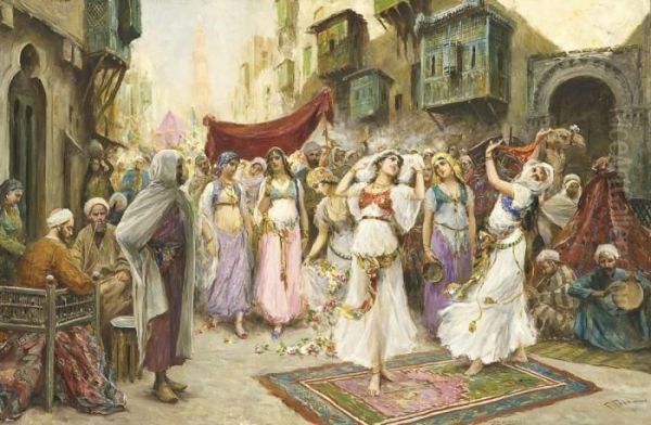 Danzatrici Orientali Al Cairo Oil Painting by Fabbio Fabbi