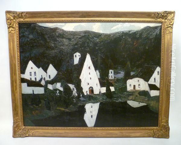 Le Village Oil Painting by Elysee Fabry