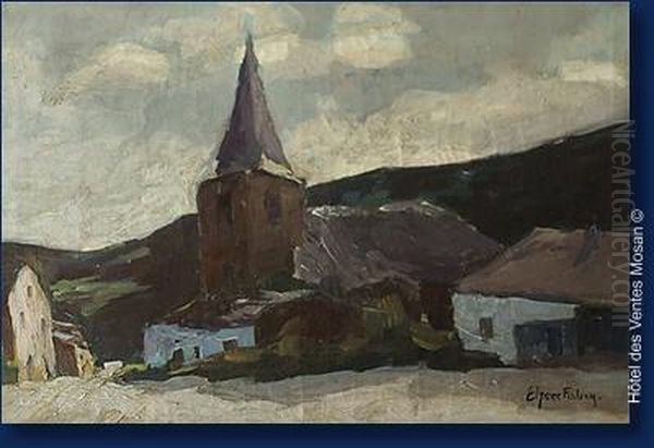 Eglise De Village Oil Painting by Elysee Fabry