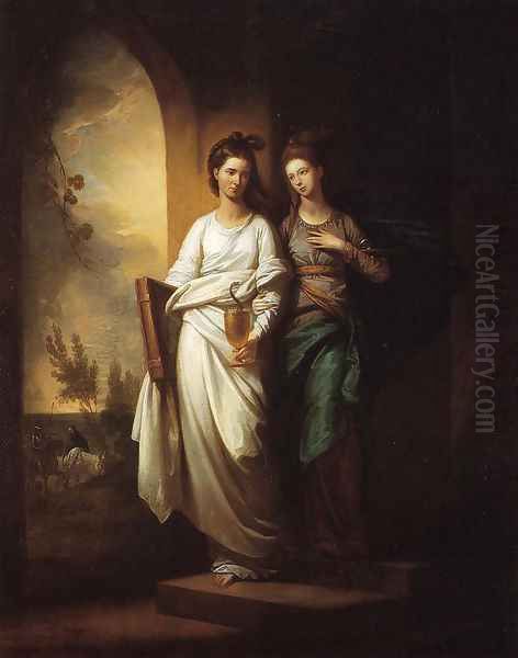 Fidelia and Speranza (1776) Oil Painting by Benjamin West