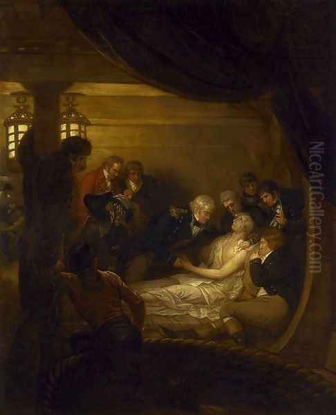 The Death of Lord Nelson in the Cockpit of the Ship 'Victory' Oil Painting by Benjamin West