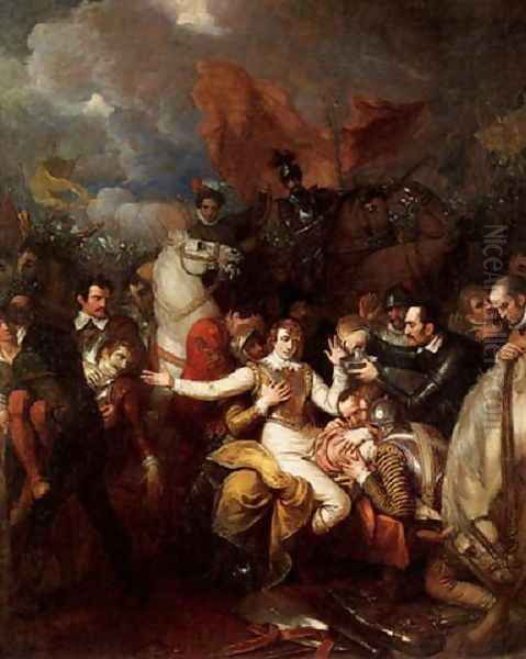 The Fatal Wounding of Sir Philip Sidney Oil Painting by Benjamin West