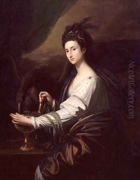 Mrs Worrell as Hebe Oil Painting by Benjamin West