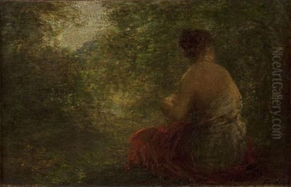 Baigneuse En Rouge Oil Painting by Ignace Henri Jean Fantin-Latour