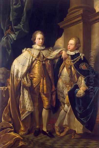 Portrait of George, Prince of Wales, and Prince Frederick, later Duke of York Oil Painting by Benjamin West