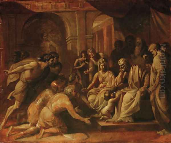 Study for Pyrrhus when a child brought before Glaucias Oil Painting by Benjamin West