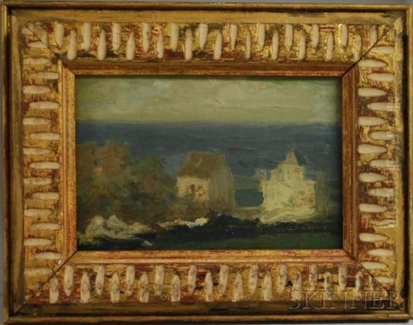 Coastal View With Houses. by Richard Blossom Farley