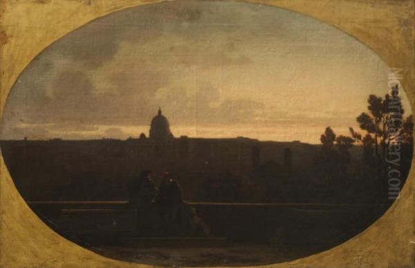 Veduta Di Roma (souvenir Di Roma) Oil Painting by Federico Faruffini