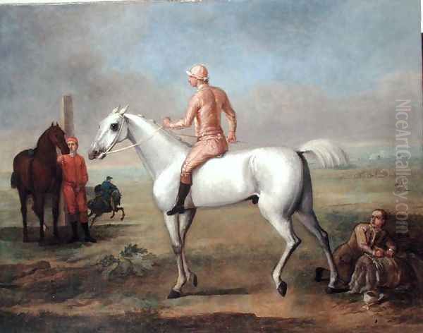 Arab Stallion with Jockey Up Oil Painting by John Wootton