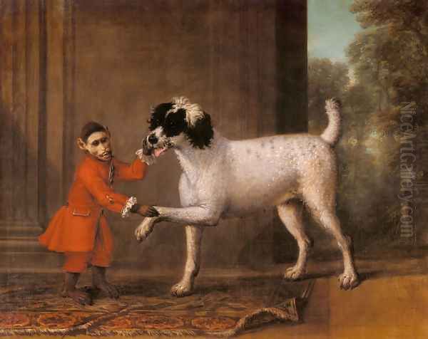 A Favorite Poodle And Monkey Belonging To Thomas Osborne, The 4th Duke of Leeds Oil Painting by John Wootton