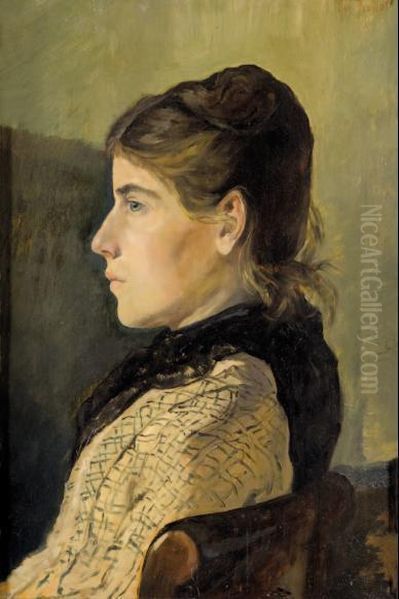 Profilo Di Giovane Rossa (donna Bionda) Oil Painting by Giovanni Fattori