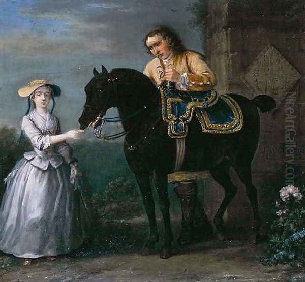 Lady Georgina Caroline Lennox, with Pony and Attendant, 1733 Oil Painting by John Wootton