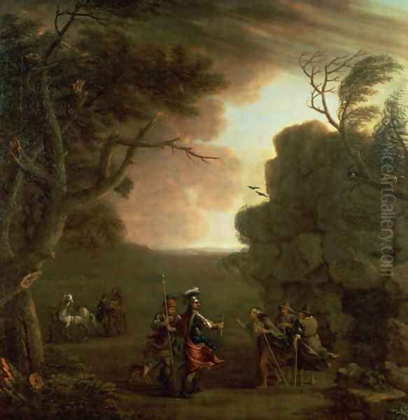 Macbeth and the Three Witches Oil Painting by John Wootton