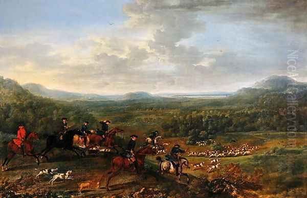 A Fox Hunt, c.1730-40 Oil Painting by John Wootton