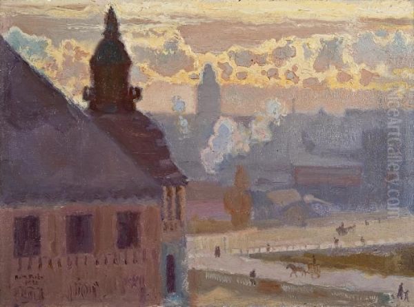 Morning In Helsinki Oil Painting by Antti Faven