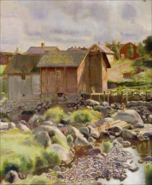 Kesapaiva Kylmakoskella. Oil Painting by Antti Faven