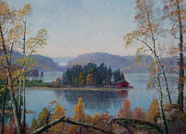 Hormajarvi Lohja Oil Painting by Ellen Favorin