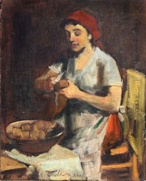 Cook Oil Painting by Adolphe Feder