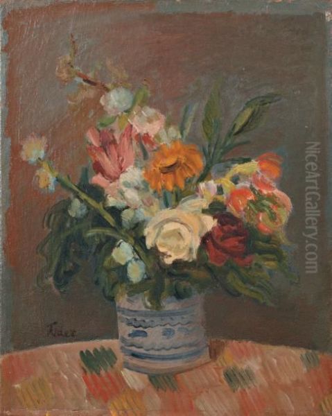 Bouquet De Fleurs Oil Painting by Adolphe Feder