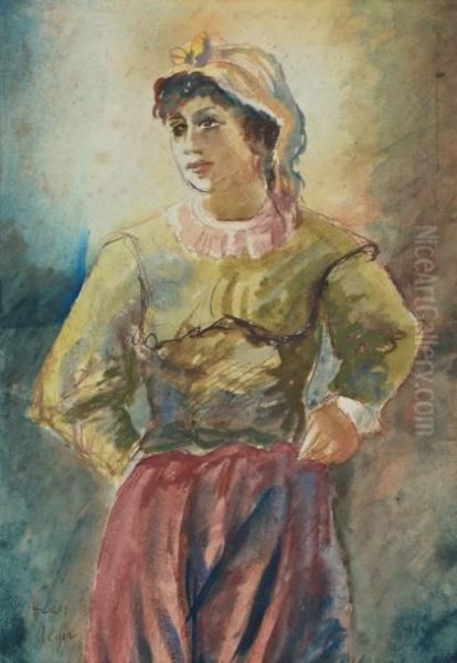 Jeune Femme Oil Painting by Adolphe Feder