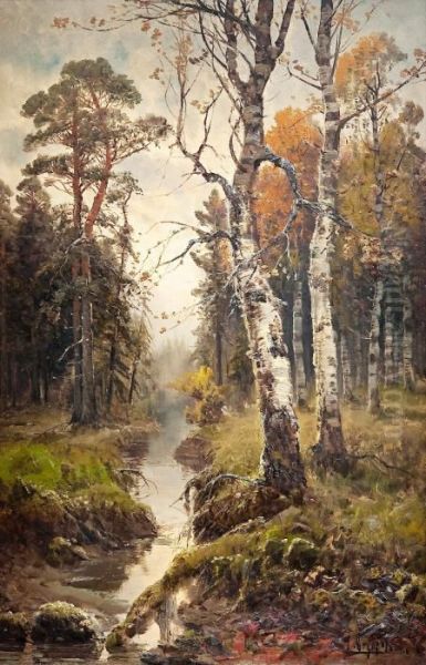 Autumn Landscape Oil Painting by Simeon Fedorovich Fedorov