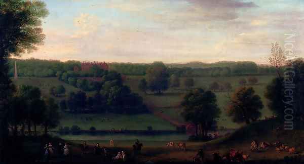 A View Of Cassiobury Park Oil Painting by John Wootton