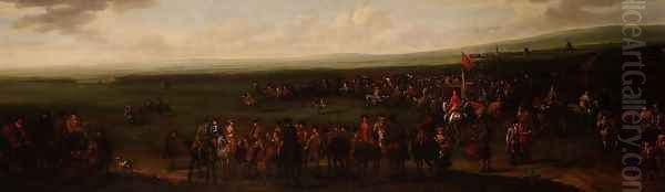 The Round Course at Newmarket Oil Painting by John Wootton