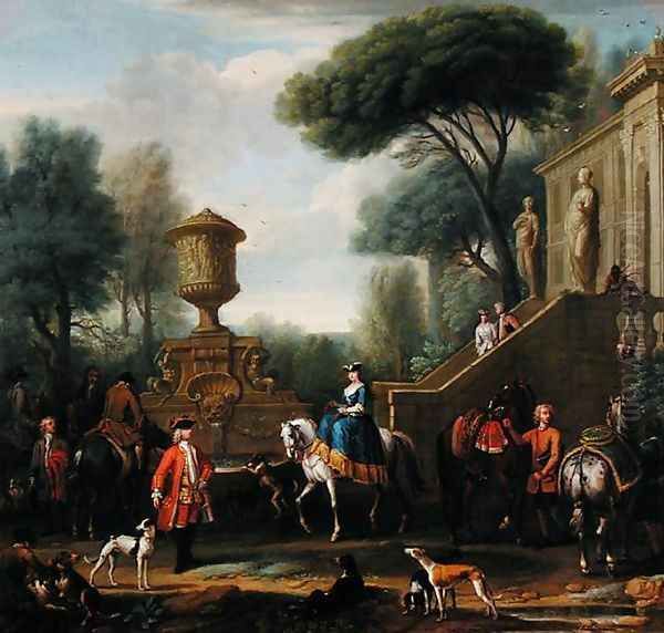 Preparing for the Hunt, c.1740-50 Oil Painting by John Wootton