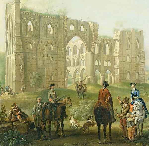 Riders Pausing by the Ruins of Rievaulx Abbey, c.1740-50 by John Wootton