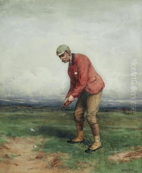 The Golfer Oil Painting by George Straton Ferrier