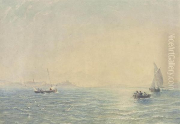 Fishing Boats On Loch Fyne, Scotland Oil Painting by Anthony Vandyke Copley Fielding