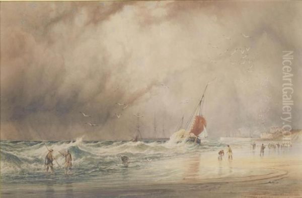 Rough Weather Oil Painting by Anthony Vandyke Copley Fielding