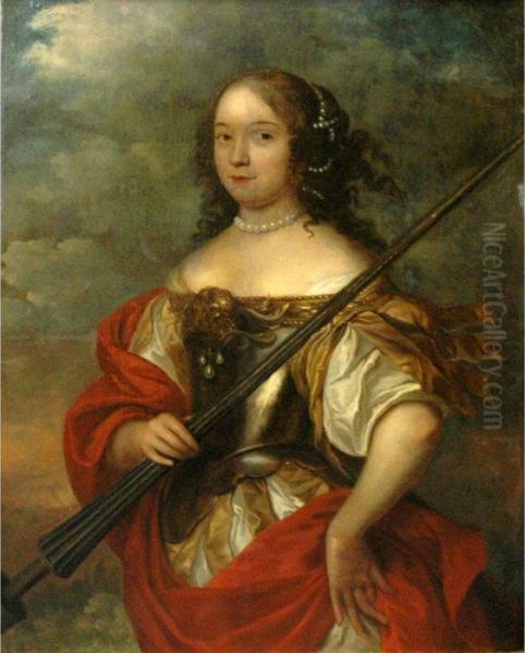 Portrait Of A Woman As A Warrior Oil Painting by Anthony Vandyke Copley Fielding