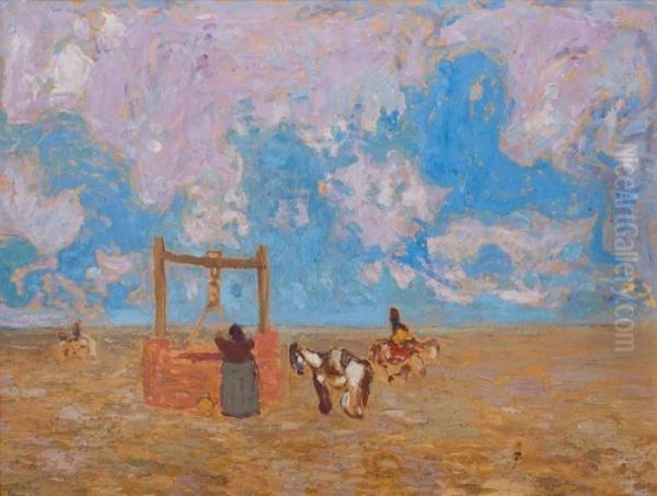 El Pozo Oil Painting by Pedro Figari