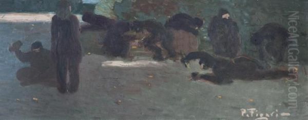 Trogloditas Oil Painting by Pedro Figari