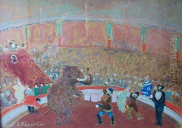 El Circo Oil Painting by Pedro Figari