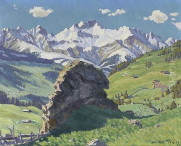 Zmittag In Den Bergen Oil Painting by Waldemar Fink