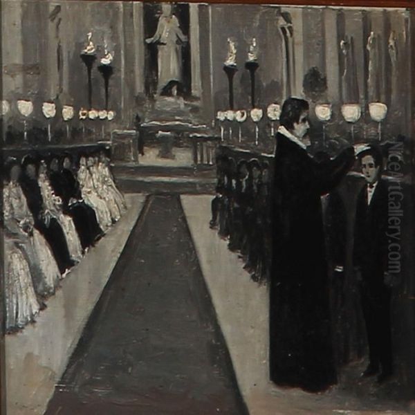 Confirmation In The Church Of Our Lady, Copenhagen Oil Painting by Paul-Gustave Fischer