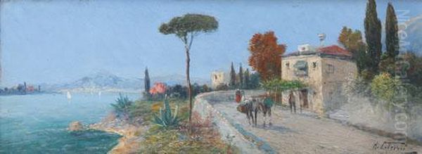 Paesaggio Napoletano Oil Painting by Georg Fischof